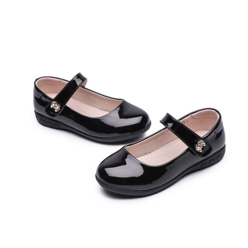 ALPHELIGANCE Girls Mary Jane Strap School Uniform Dress Flat Ballet Shoes - Image 2